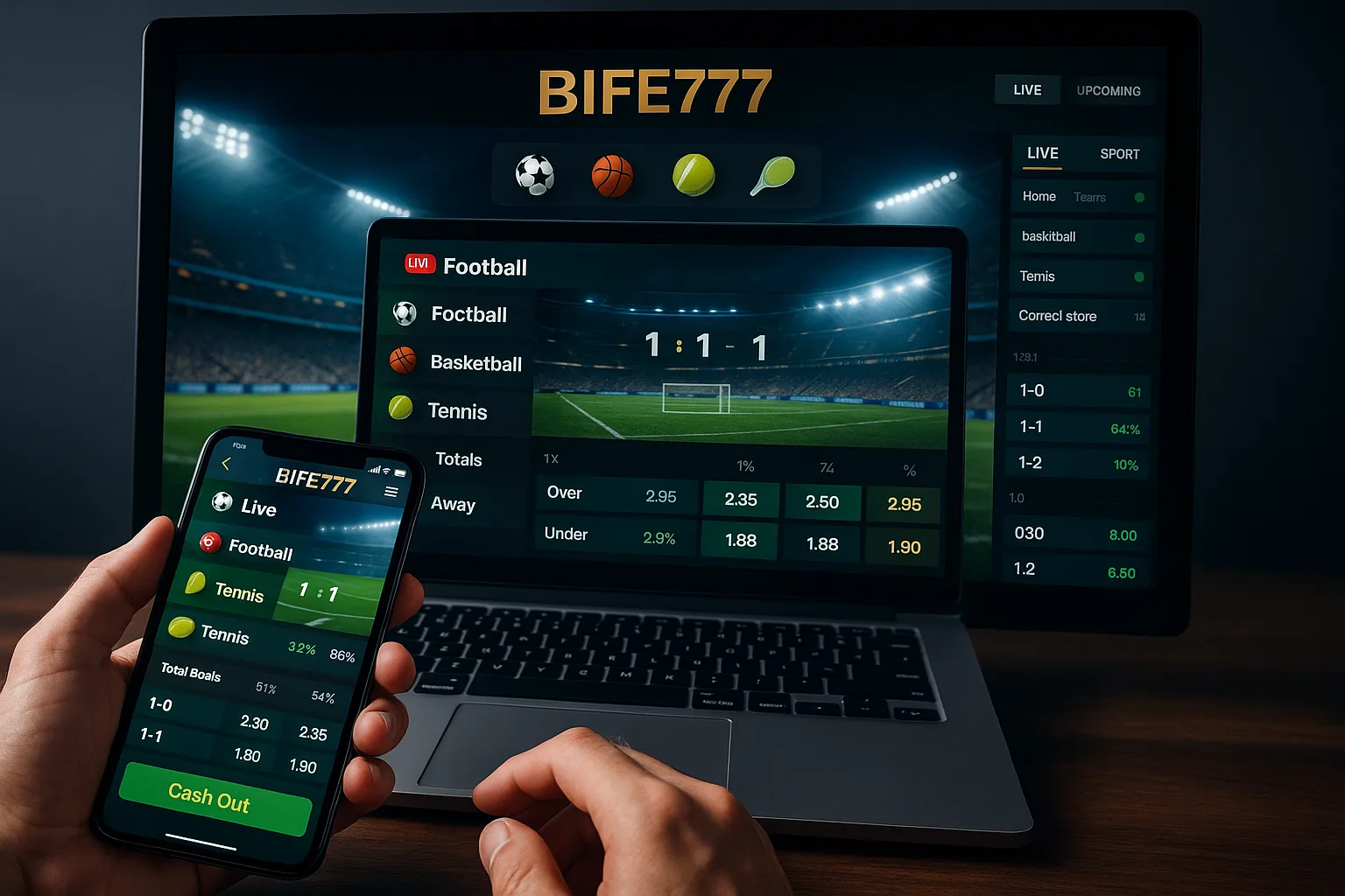 Aposte em apostas esportivas no cassino online BIFE777