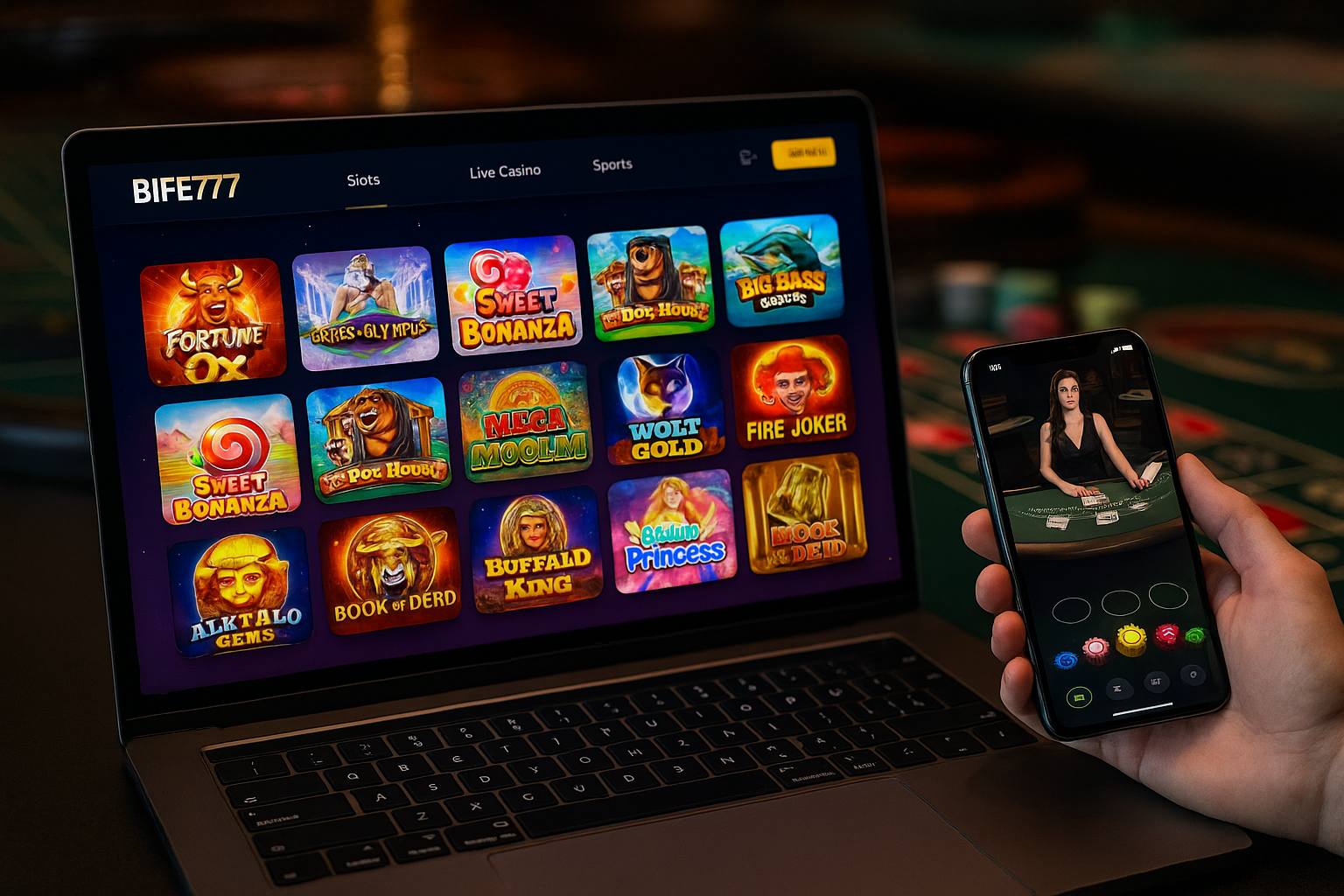 Jogos de cassino online BIFE777