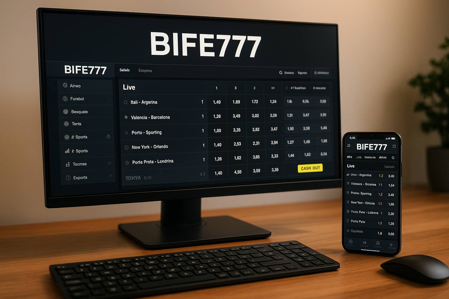 Apostas esportivas no cassino online BIFE777